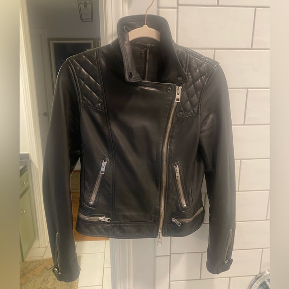 ALLSAINTS Conroe Leather Biker Jacket - size 6(us)/10(uk)